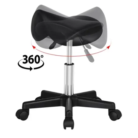 Yaheetech Rolling Saddle Stool Hydraulic Adjustable Salon Chair image {6}
