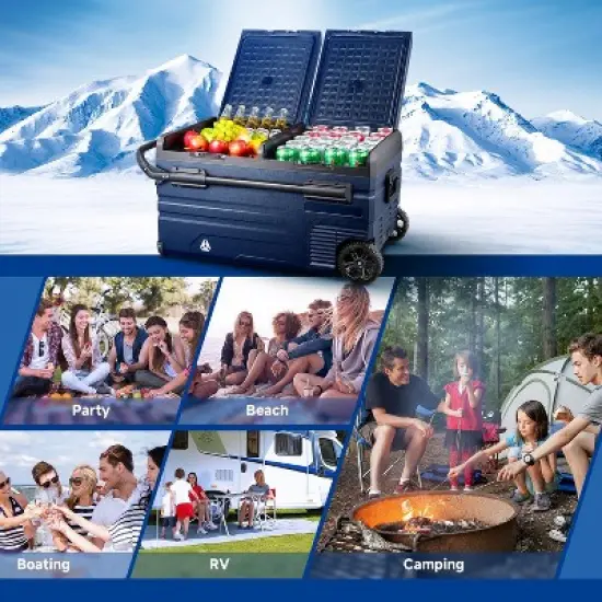 Portable Car Refrigerator 80 Quart(75L), Dual Zone Freezer and Fridge WIFI APP Control, -4℉-68℉ RV Cooler with USB Socket, 12/24V DC and 100-240V AC image {6}