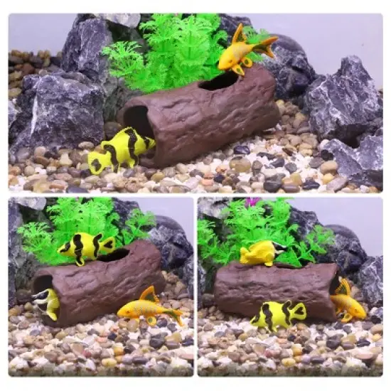 Unique Bargains 4.92x2.20x2.24 Inches Resin Aquarium Hideaway Rock Cave Fish Tank Decoration Brown image {4}