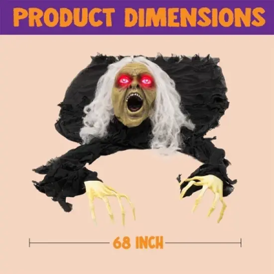 Joyfy Halloween Zombie Decoration Outdoor, Animated Groundbreaker Zombie Props for Halloween Haunted House, Lawn Yard, Graveyard Outside Decorations image {6}