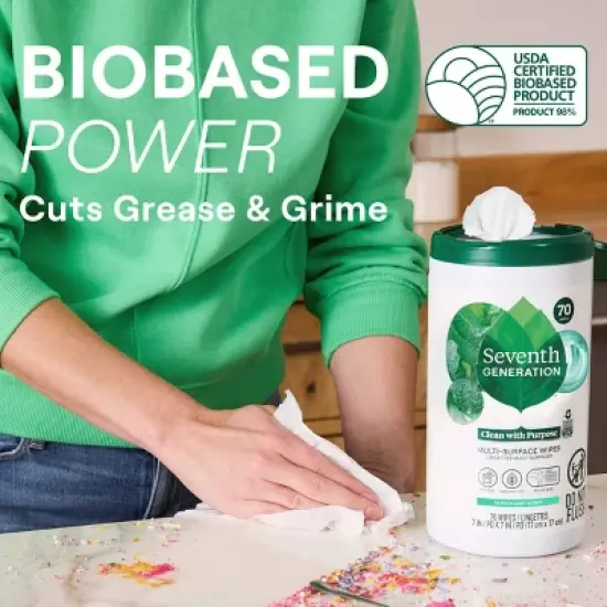 Seventh Generation Garden Mint Multi-Surface Cleaning Wipes - 70ct image {4}