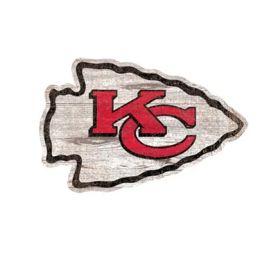NFL Kansas City Chiefs Distressed Logo Cutout Sign image {1}