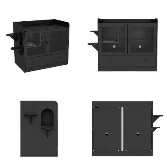 FUFU&GAGA Climbable Cat Cabinet Cat Litter Box Easy to Clean image {3}