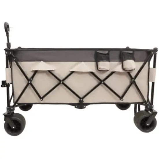 FURNIinspire Outdoor Serving Carts Heavy Duty Foldable Utility Wagon 480lbs Capacity Patented Ultra-Stable Frame, Khaki, 50.39"*25.98"*44.88" image {5}