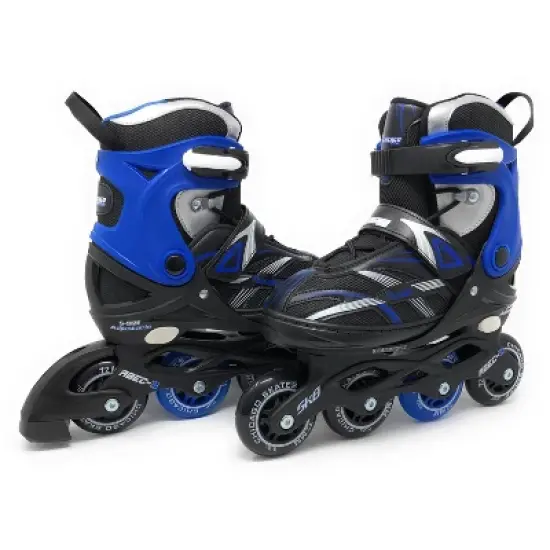 Kids' Chicago Skates Adjustable Inline Skates - Black/Blue image {6}