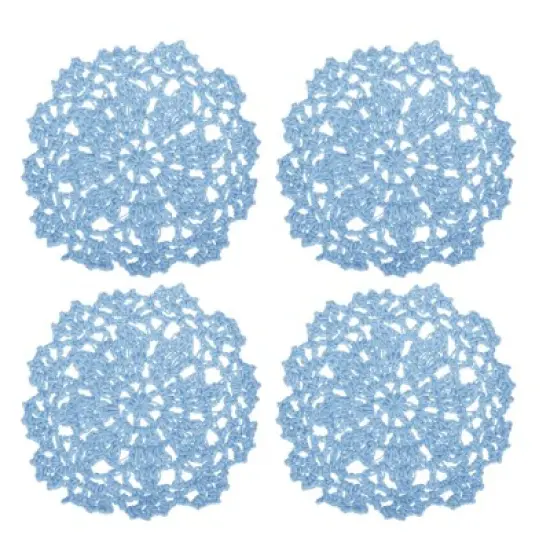 Unique Bargains Cotton Woven Vintage Lace Floral Pattern Heat Insulating Coasters 4" 4 Pcs image {6}