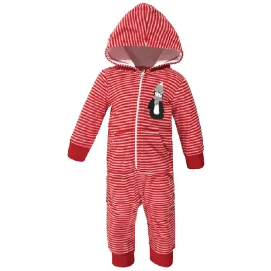 Hudson Baby Infant Fleece Jumpsuits, Coveralls, and Playsuits 2pk, Red Penguin image {1}