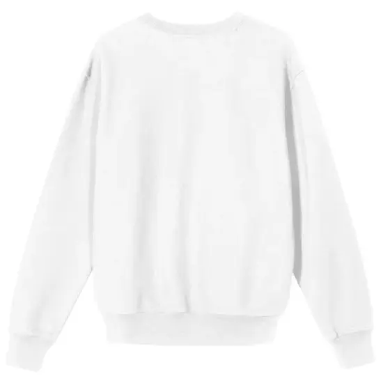 Fuchsia Flower Crew Neck Long Sleeve White Adult Sweatshirt image {2}