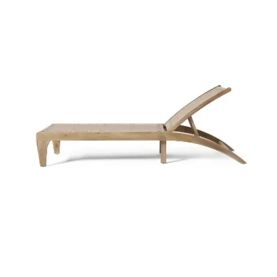 Christopher Knight Home Benfield Outdoor Acacia Wood and Flat Wicker Chaise Lounge image {3}