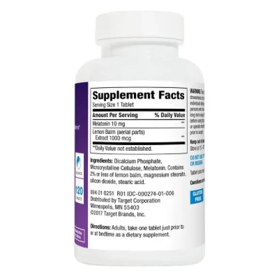 Melatonin 10mg Tablets - 120ct - up&up&trade; image {1}