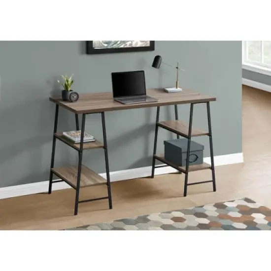 Sapphtopaz Home Office Desks 47.25" Contemporary Computer Desk with Open Storage Shelf Metal Frame Gaming Desk Office Desk for Home Office image {11}