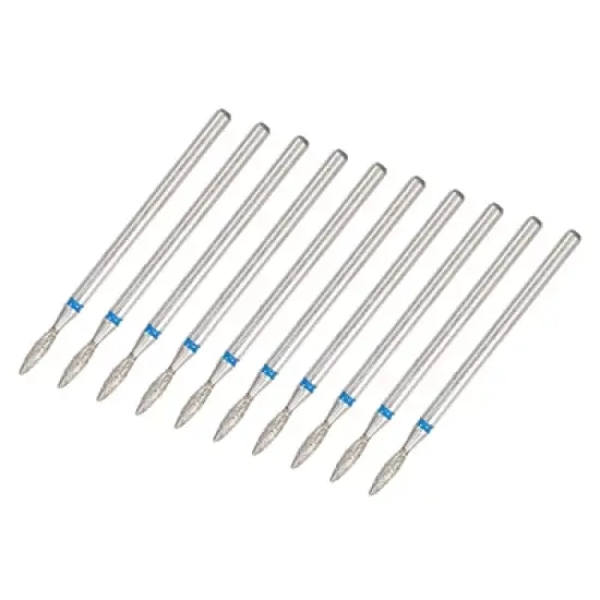 Unique Bargains Emery Nail Drill Bit Set for Acrylic Nails 3/32 Inch Nail Art Tools 44mm Length Blue 10 Pcs image {4}