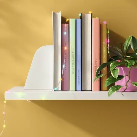 10.5' 30ct Battery Operated LED Dewdrop Fairy String Lights Pastel Color with Silver Wire - Room Essentials&trade; image {2}