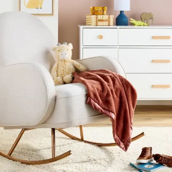 Solid Satin Edge Plush Baby Blanket - Russet Brown - Cloud Island&trade; image {1}