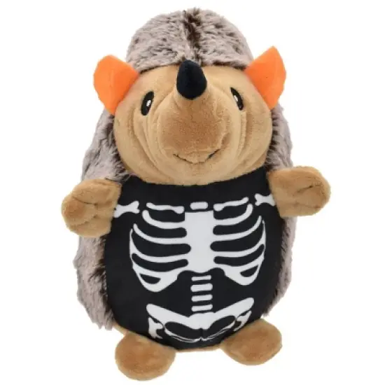 Multipet Hedgehog Skeleton Dog Interactive Plush Toy - White/Tan/Black image {5}