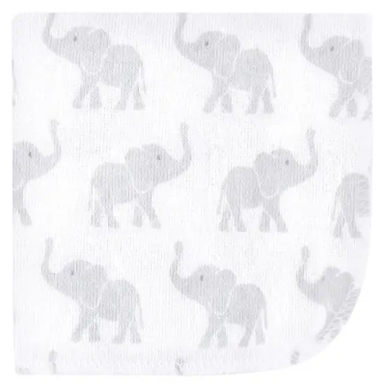 Hudson Baby Infant Girl Rayon from Bamboo Washcloth Bundle, Girl Elephant, One Size image {1}
