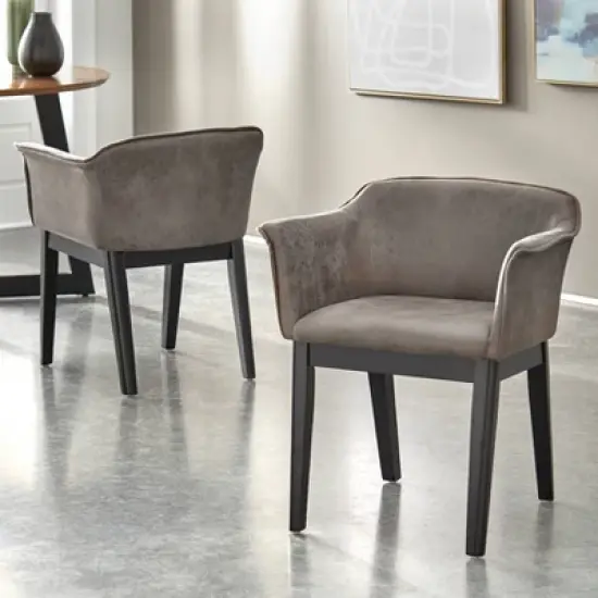 Set of 2 Jonas Dining Arm chairs Gray/Black - Buylateral image {1}