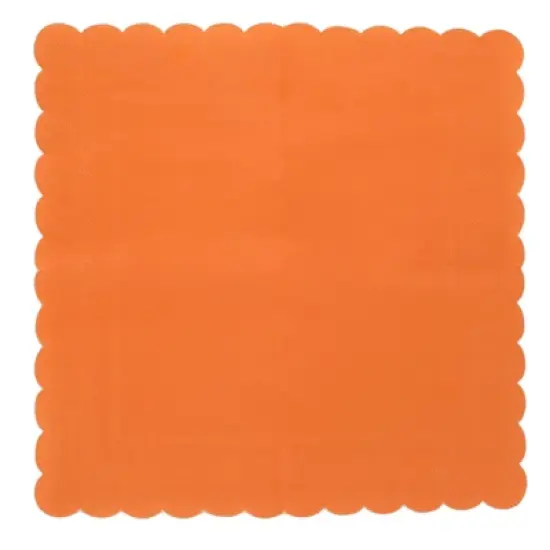 Juvale 100 Pack Orange Scalloped Edged Disposable Cocktail Paper Napkins Party Supplies image {3}