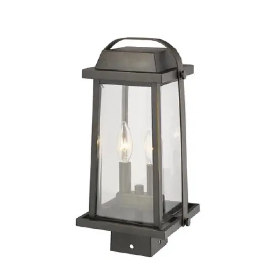 Millworks Outdoor Post Light - 2 Bulb, Dimmable, Wet Rated, Glass Lantern Design image {2}