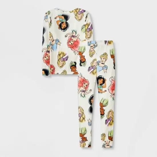 Girls' Disney Princess Snug Fit 4pc Pajama Set - Purple image {1}