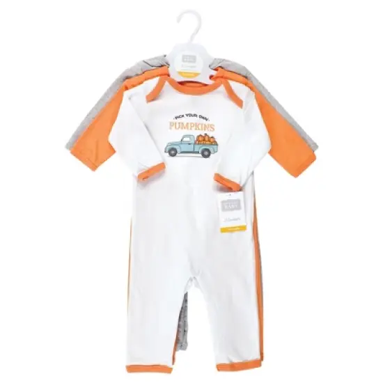 Hudson Baby Unisex Baby Cotton Coveralls, Pumpkin Truck image {1}