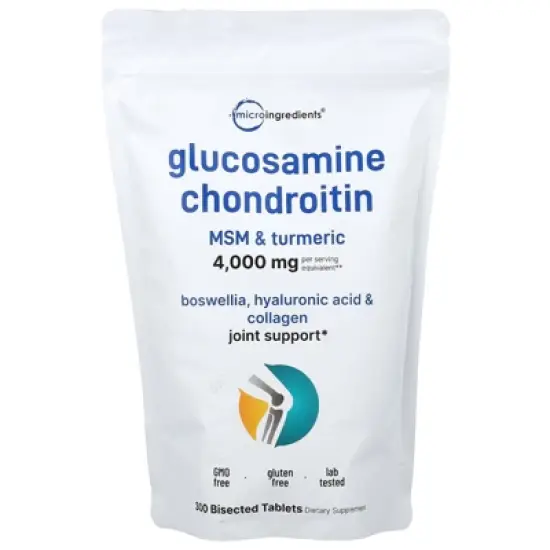 Micro Ingredients Glucosamine Chondroitin, MSM & Turmeric, 300 Bisected Tablets image {2}