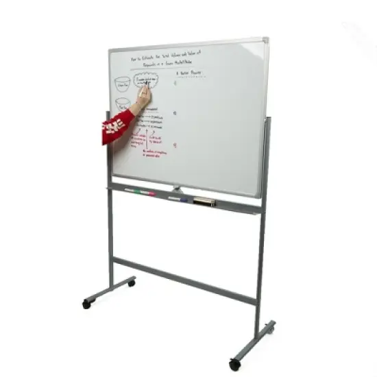 Mind Reader Portable Magnetic Dry Erase Double Sided Easel, White image {2}