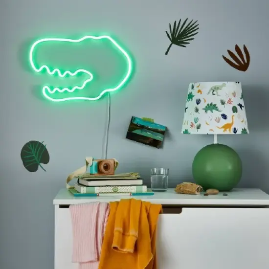Neon Dinosaur GreenKids' Wall Decor - Pillowfort&trade; image {1}