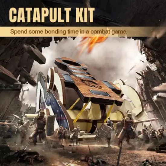 LIVEVIE 3D Wooden Catapult Kit &ndash; STEM Toy for Kids, Build & Explore Force, Trajectory, Levers, Educational Fun image {3}