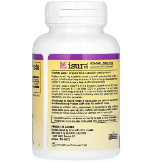 Natural Factors Coenzyme Q10, 400 mg, 60 Softgels image {2}