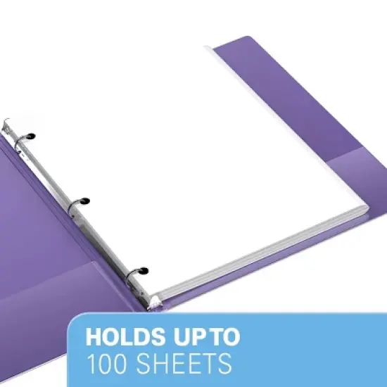 Davis Group 6pk 5/8" Premium Economy Round Ring Binders Purple: .5 Inch, 100 Sheet Capacity, 2 Pockets, Hard Cover image {4}