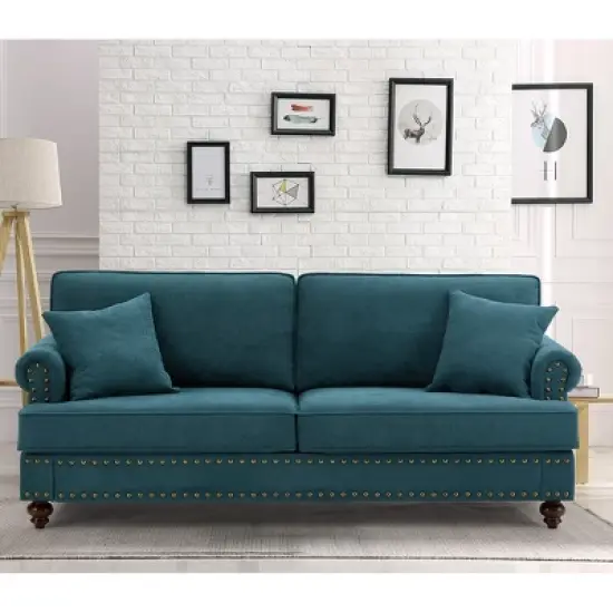 Modern Sofa, 82" Chenille Upholstered Couch, Loveseat Sofa, Sectional Love Seat Couch, Mid-Century Sofa For Living Room, Bedroom, Apartment, Office image {1}