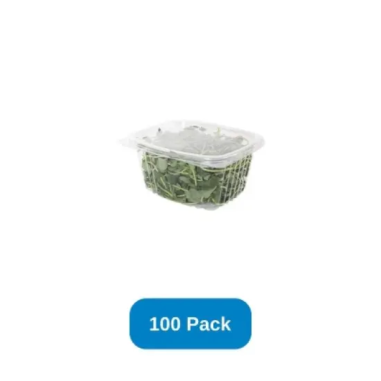 Jaya 16 oz Rectangular Container Clear PLA Hinged Lid - Pack of 100 image {2}