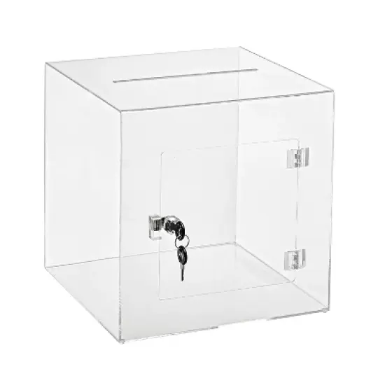 AdirOffice Locking Acrylic Ballot/Donation Box Clear (637-02-4) image {5}