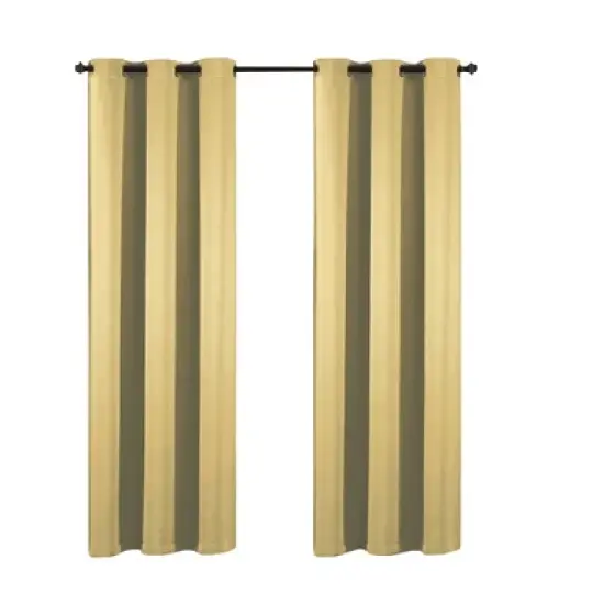38" x 84" Solid Blackout Thermal Grommet Curtain Panels (Set of 2 Black) image {1}