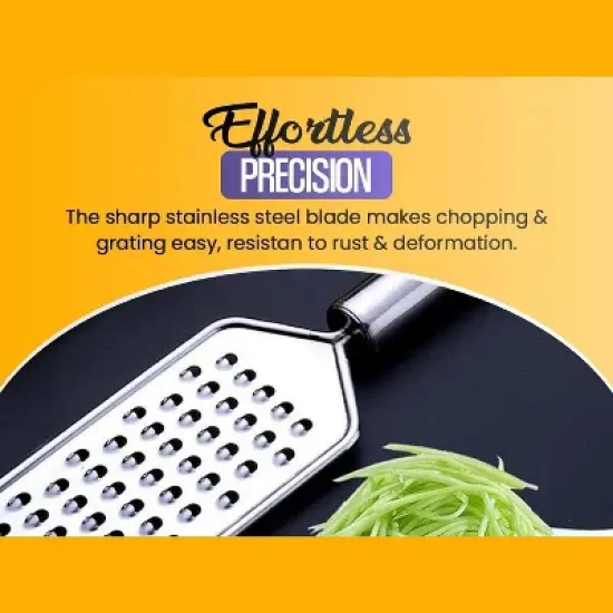 Stainless Steel 2.5" x 7.5" Fine Course Grater (1158) image {2}