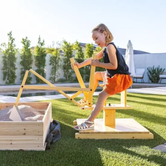 Avenlur Excavator: Wooden Ride-On Fun with Two-Handed Controls for Toddlers - Portable Outdoor Sandbox Adventure Toy! image {2}