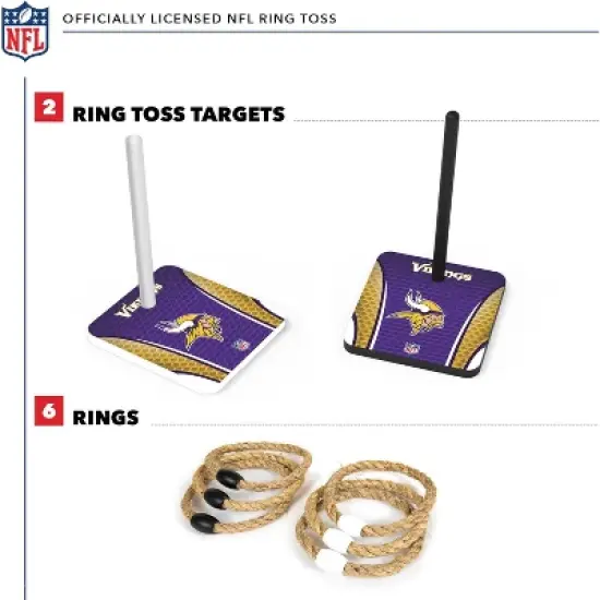 NFL Minnesota Vikings Solid Wood Quoits Toss Game image {1}