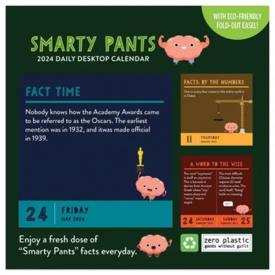 TF Publishing 2024 Daily Desktop Calendar 5.25"x5.25" Smarty Pants image {5}