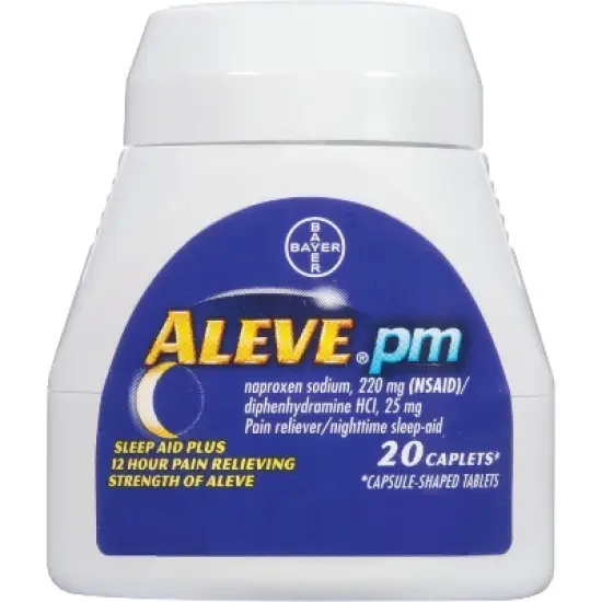 Aleve PM Pain Reliever & Nighttime Sleep-Aid Caplets, 20 Count image {1}