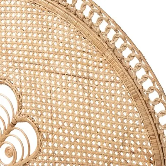 Queen Size Marlette Rattan Standalone Headboard Natural Brown - Baxton Studio image {4}