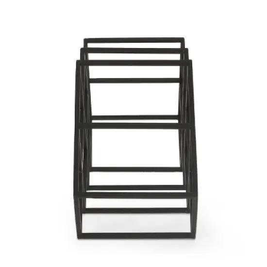 Mcclellan Modern Industrial 7 Bottle Tabletop Wine Rack Black - Christopher Knight Home image {3}