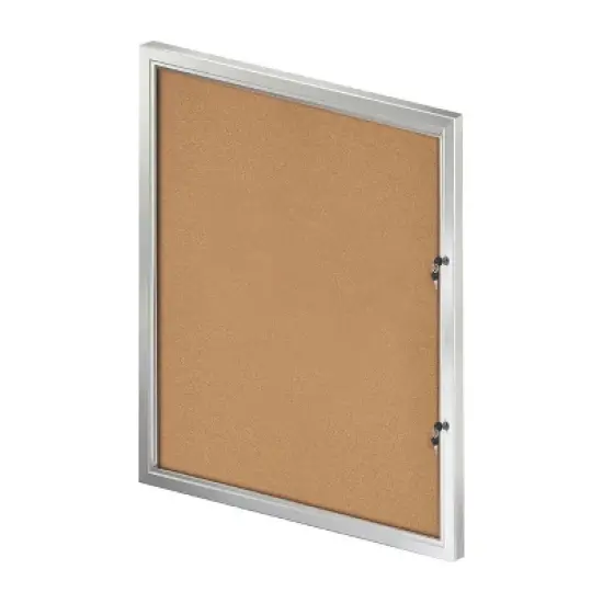 Azar Displays Large Enclosed Cork Bulletin Board w/ Lock & Key image {1}