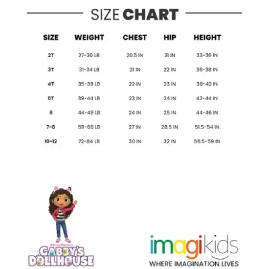 Dreamworks Gabby's Dollhouse Pandy Paws Cakey Cat MerCat Girls Thermal T-Shirt Pants Toddler to Big Kid image {6}