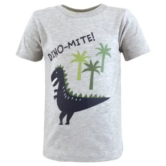 Hudson Baby Toddler Boy Short Sleeve T-Shirts, Construction Dino image {2}