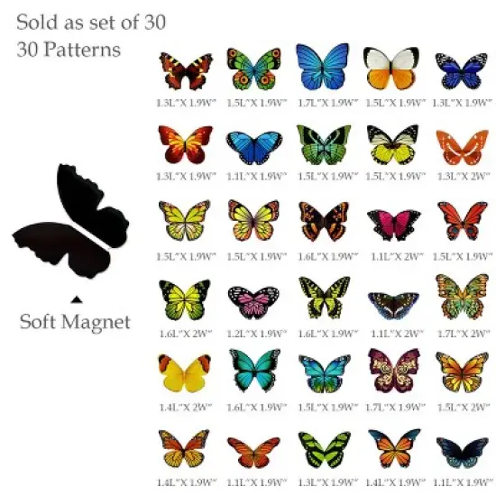 Wrapables Magnetic Butterfly Bookmarks, Page Marker, Foldable Butterfly Page Clips (Set of 30) image {1}