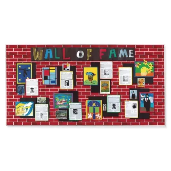 4pk 4'x12' Fadeless Bulletin Board Art Paper Tu-Tone Brick - Pacon: Teaching Aid, Classroom Decor, Grades 1-10 image {3}
