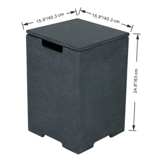 Elementi 15.7" Propane Tank Cover Concrete Hideaway Table for 20 lb Tank image {2}