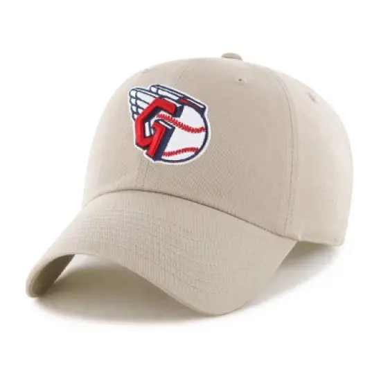 MLB Cleveland Guardians Khaki Clean Up Hat: Adjustable Cotton Baseball Cap image {2}