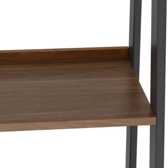 71.7" Hawkins Metal/Wood Ladder Shelf Walnut - WyndenHall image {2}